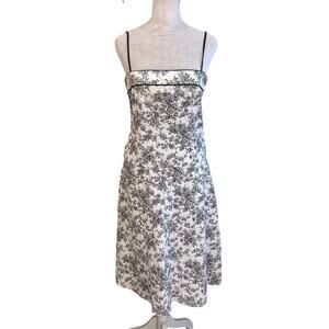 Just Choon Country Y2K Floral Slip Dress Black White Size 7 Juniors